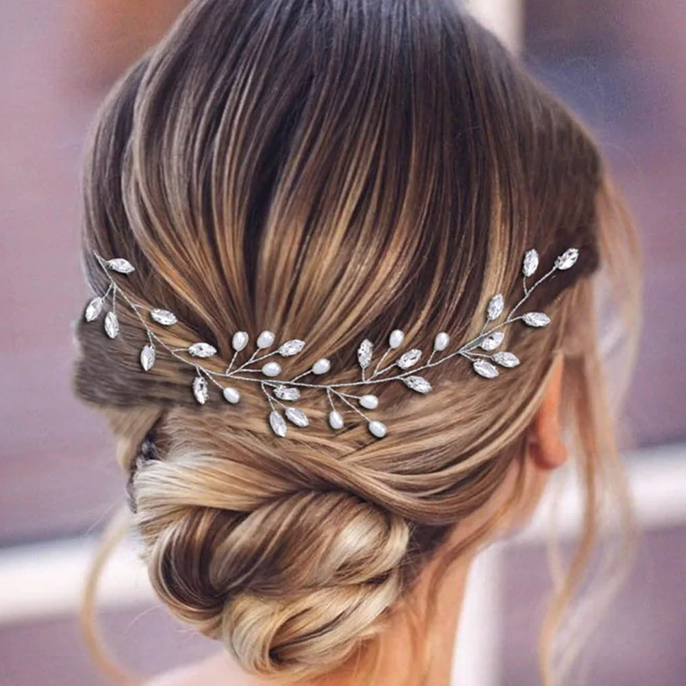 ديكور حجر الراين اللؤلؤ الشعر الكرمة للنساء الزفاف تصفيفة الشعر التبعي أنيقة رشيقة نظرة محسن لامعة