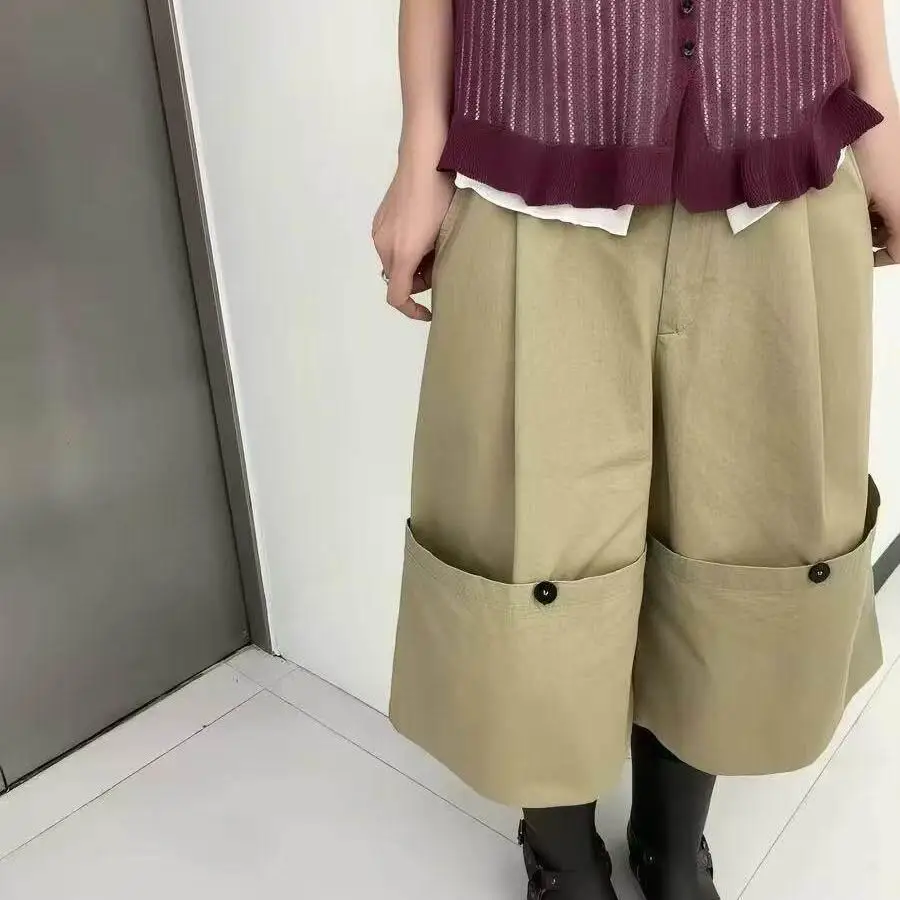 

Summer Loose Wide Leg Casual Pants Khaki Color 2026 New Style Hong Kong Style Vintage Loose Fit Comfortable Breathable Men's ...