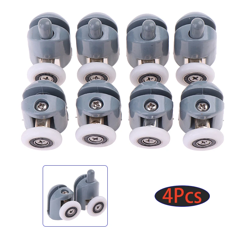 

4pcs Shower Rooms Cabins Pulley Shower Room Roller Runners Wheels Pulleys Glass Sliding Door Pulley Accessories