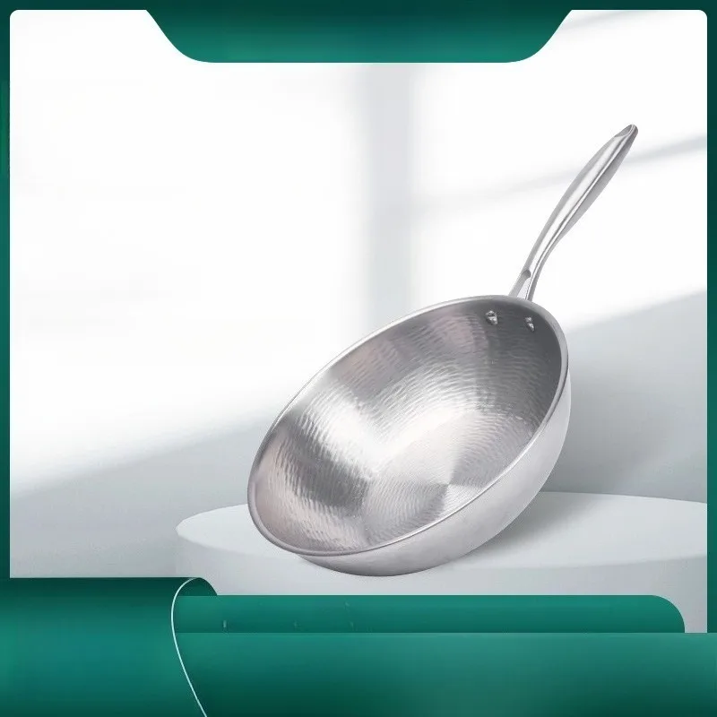 

Hammer Patterned Pure Titanium Pot, Round Bottom Titanium Pot, Uncoated Stir Fry Pot, Gas Stove, Electromagnetic Stove Special