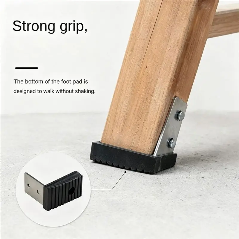 A96I-4Pcs Ladder Feet Covers Anti Slip Stepladder Protectors Protective Rubber Cushion, Replacement Feet For Workshop, Floor