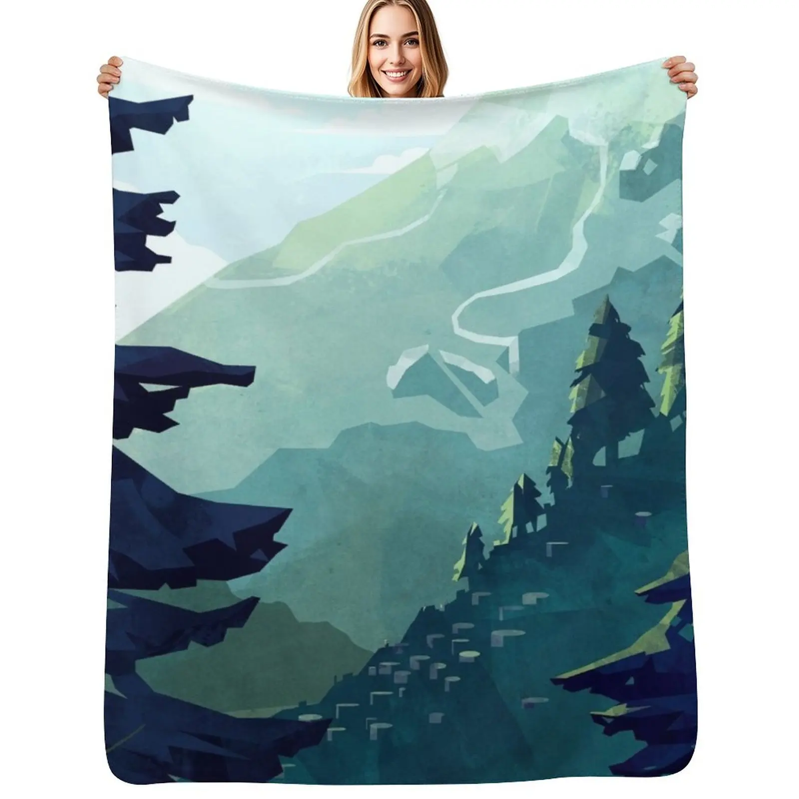

Canadian Mountain Throw Blanket Cozy Warm Blanket for Bed Room Decor