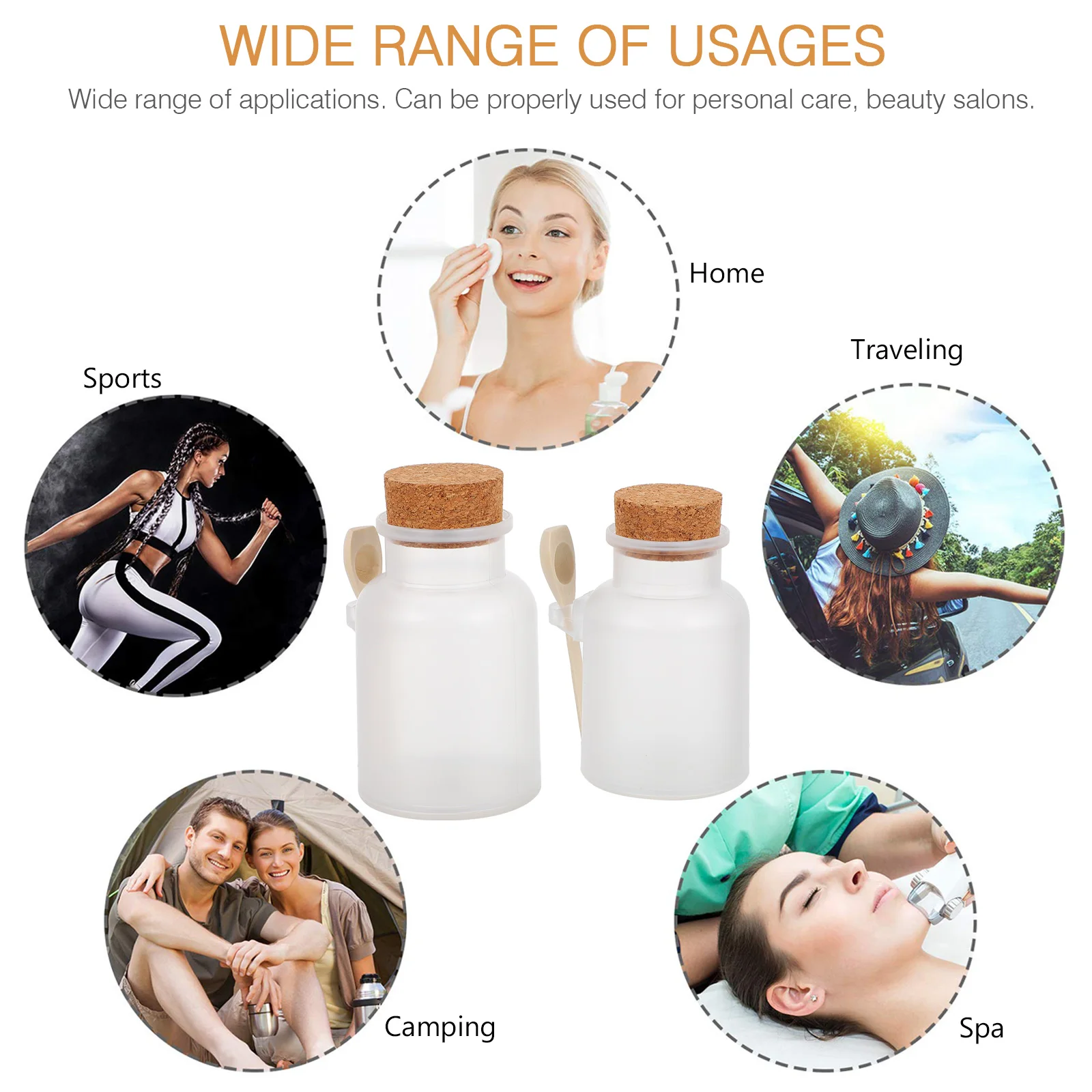 

4pcs Mask Powder Bottles Frosted Portable Powder Storage Holders Refillable Sealed Leakproof Travel