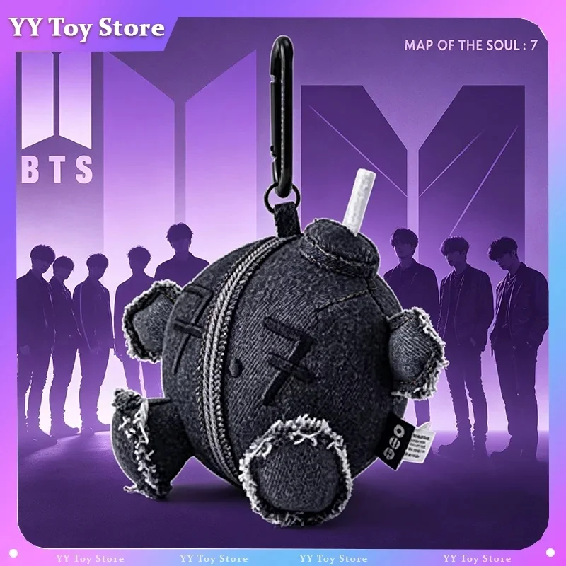 【In Stock】BTS Black Peripheral  Plush Keychain Coal Stove Keychain Pendant Plush Toy Kawaii Christmas Birthday Gift For Fans
