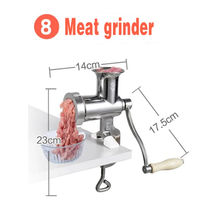 Model 8 Stainless steel manual meat grinder manual beef sausage machine minced meat tool multifunctional food processor