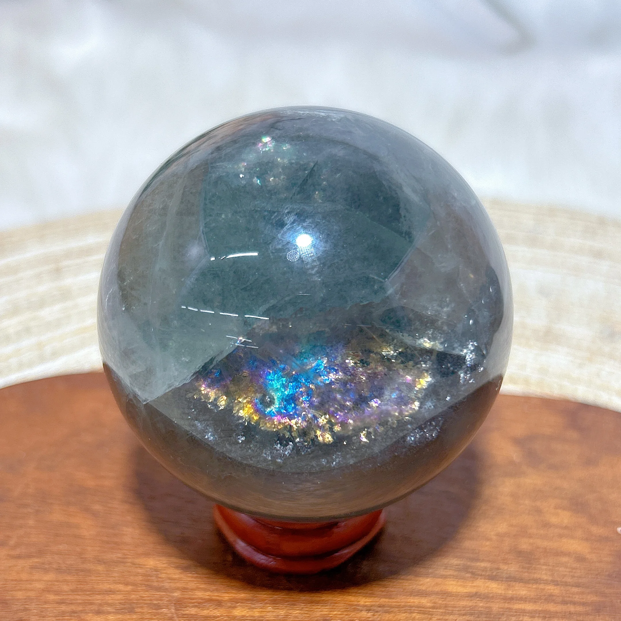 

Healing Natural Crystal Rainbow Flashy Fluorite Sphere Polished Ball High Quality Energy Home Decorations Room Derco Gift