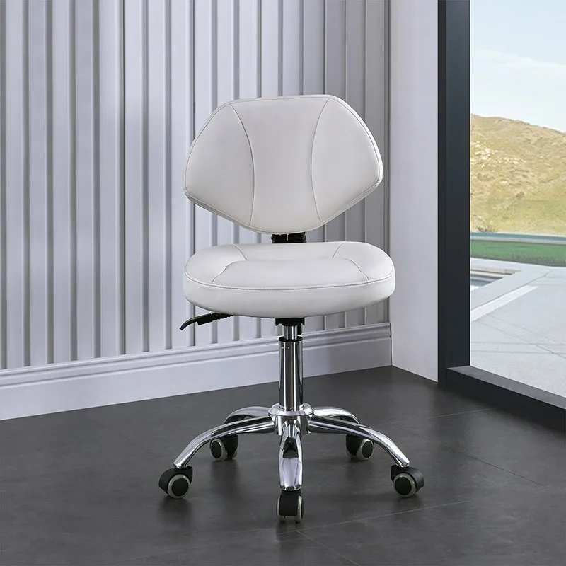 Swivel Rolling Hydraulic Height Adjustable Stool Ergonomic with Backrest Wheels For Tattoo Massage Spa Manicure Dentist Clinic