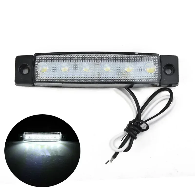 LED Light 6LED Trailer Truck Red Orange White 12V 0.5W LED Side Marker Lamp Car Accessories Parking Lights For Trucks