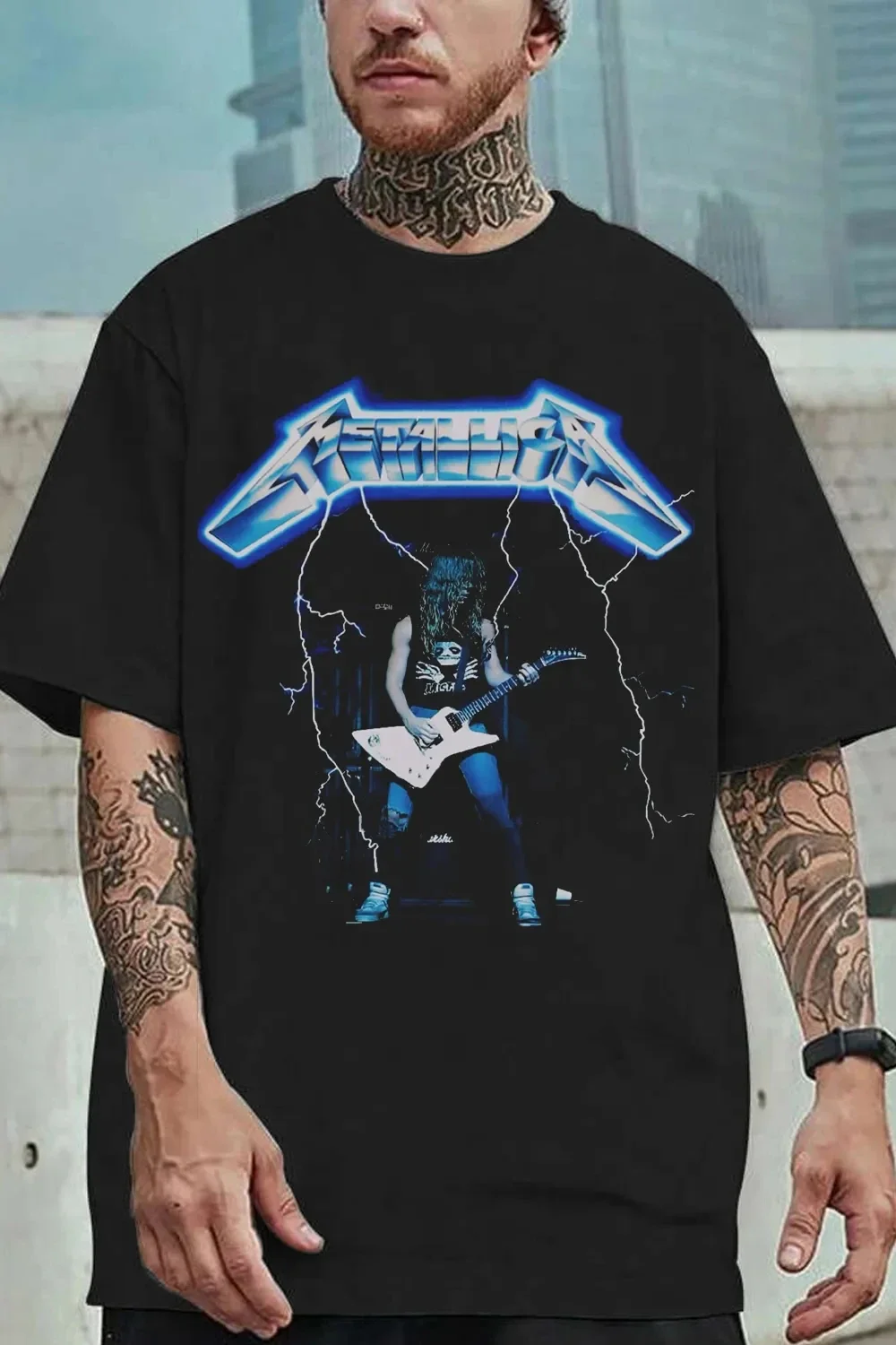 Gruppenfoto Portrait Metallica Rock Band T-Shirt 100 % Baumwolle Grafik-T-Shirt Herren Damen Sommer Streetwear Top – Detail 2