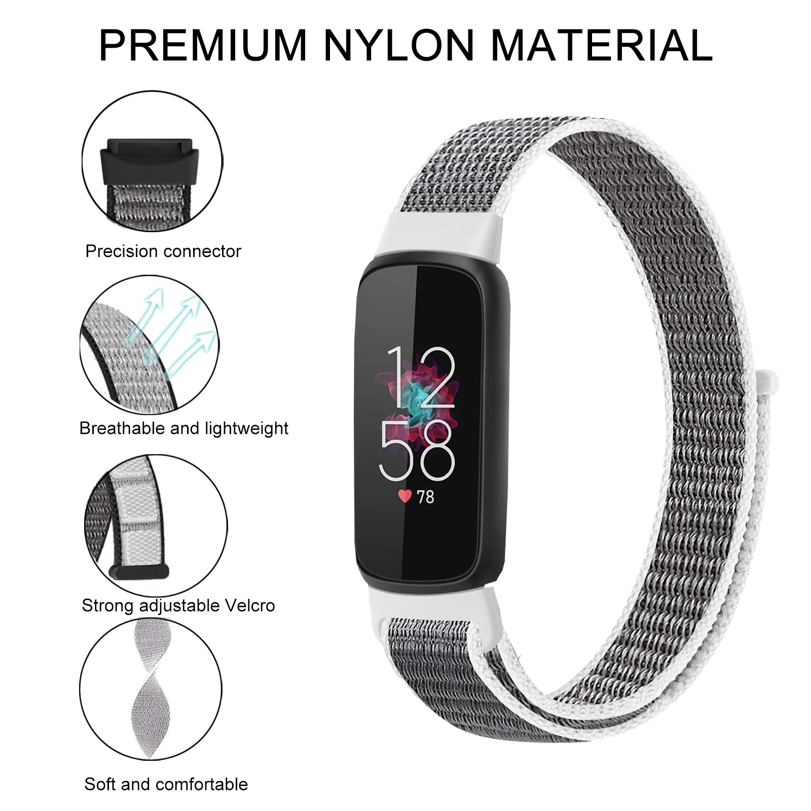 Nylon Loop Strap for Fitbit Luxe Band Accessories Sport Fabric Replacement Smartwatch Watchband Correa Bracelet Fitbit luxe Band