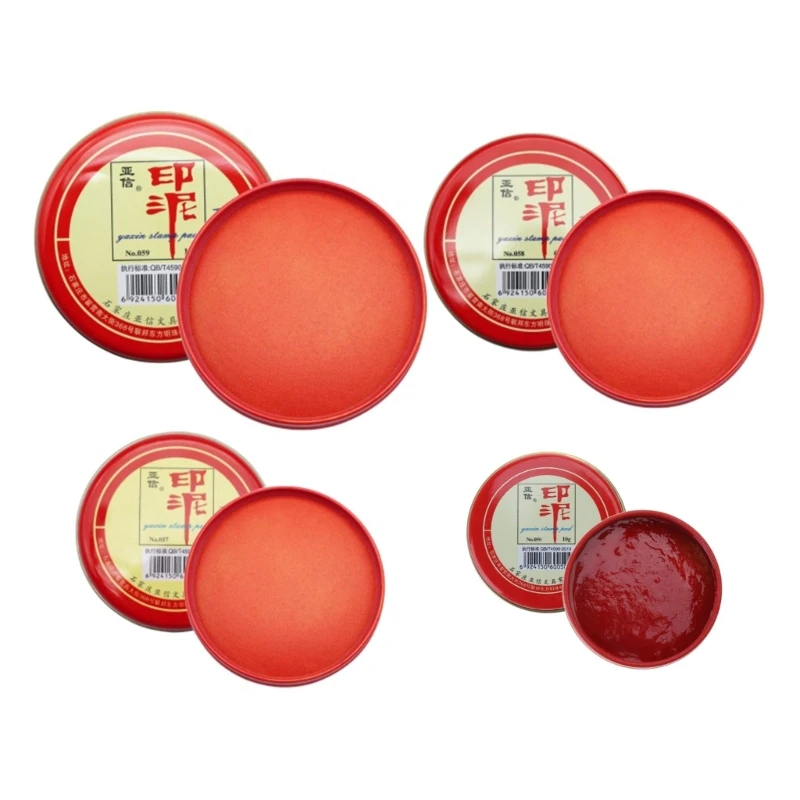 

Round Red Stamp Pad Durable Red Stamp Pad Chinese Yinni Pad Quick-Drying Red Ink-Paste Painting Supplies