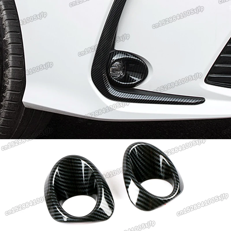 carbon fiber abs car front foglight fog light lamp ring trims for toyota corolla 2019 2020 2021 2022 e210 accessories auto