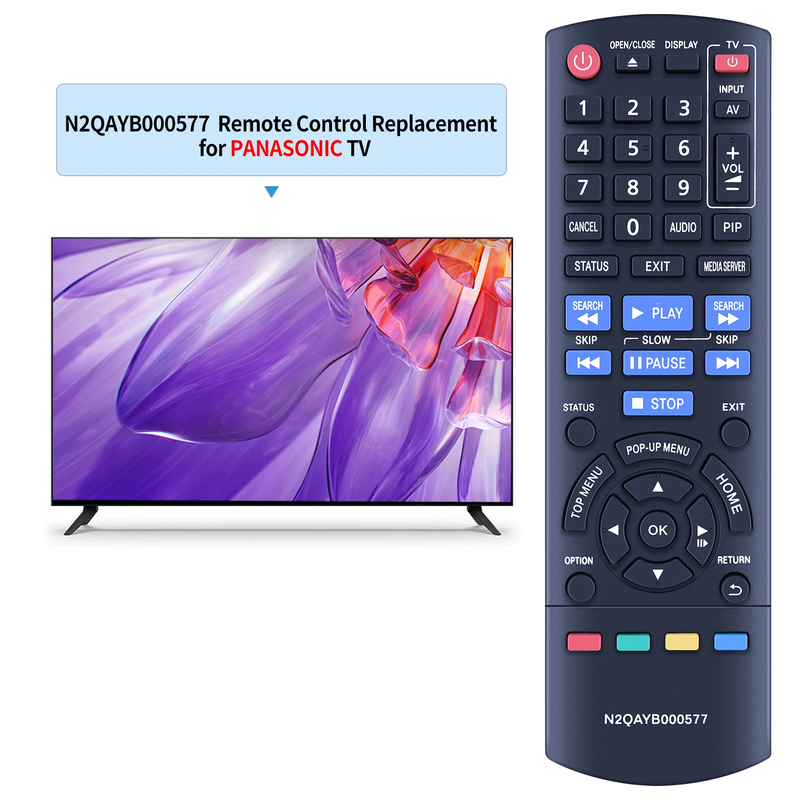 New N2QAYB000577 Remote Control For Panasonic Blu-ray DVD Player DMP-BD75EB DMP-BD75 RC48127 RM-L1378 EUR-511226 EUR-646932