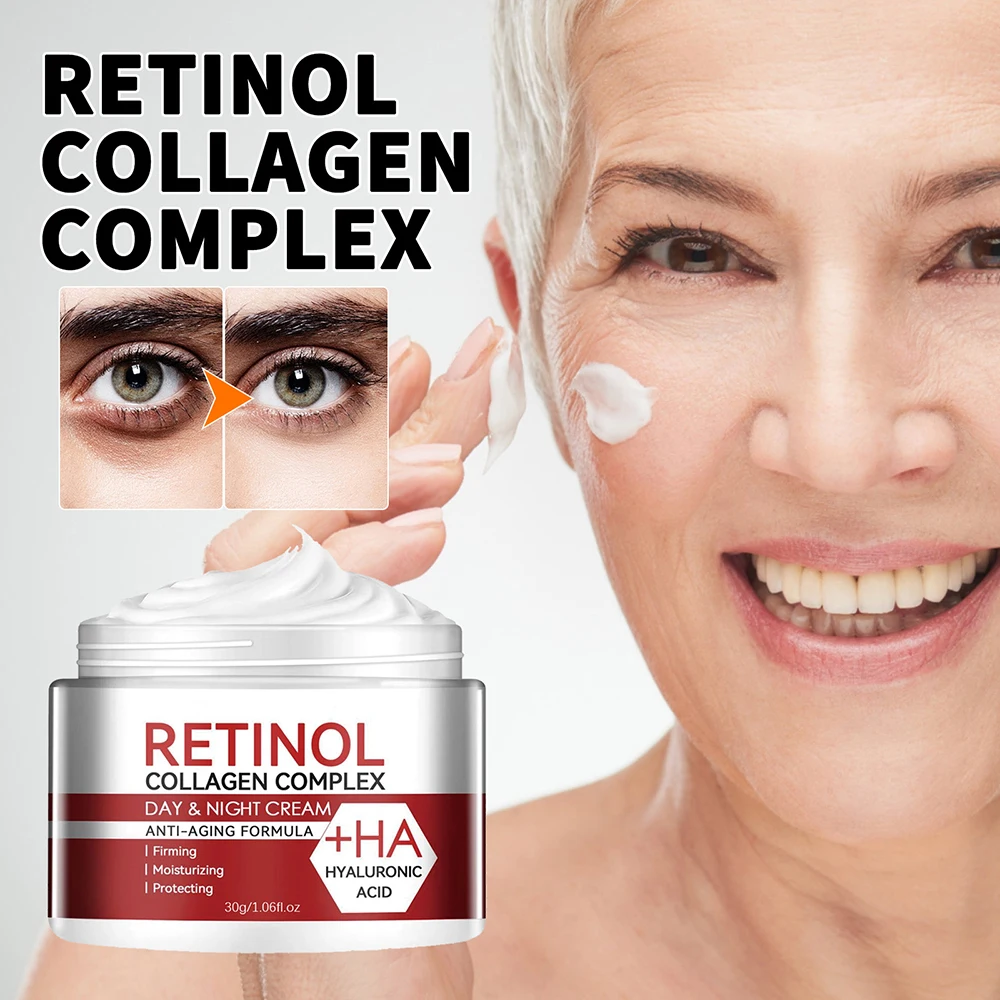 Retinol rugas removendo creme, anti envelhecimento, firmando, levantamento, desvanecer-se linhas finas, hidratante, brilho, cuidados com a pele, cosméticos coreanos