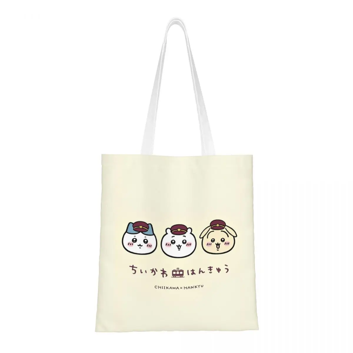 

Kawaii Cartoon Chiikawa Canvas Tote Bag Aesthetic Unique Design Casual Bags for Unisex