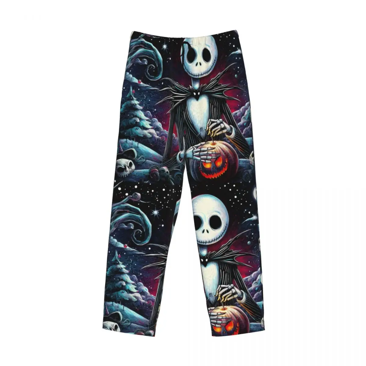 Custom Print The Nightmare Before Christmas Pajama Pants Men\'s Jack Skellington Art Sleep Sleepwear Bottoms with Pockets