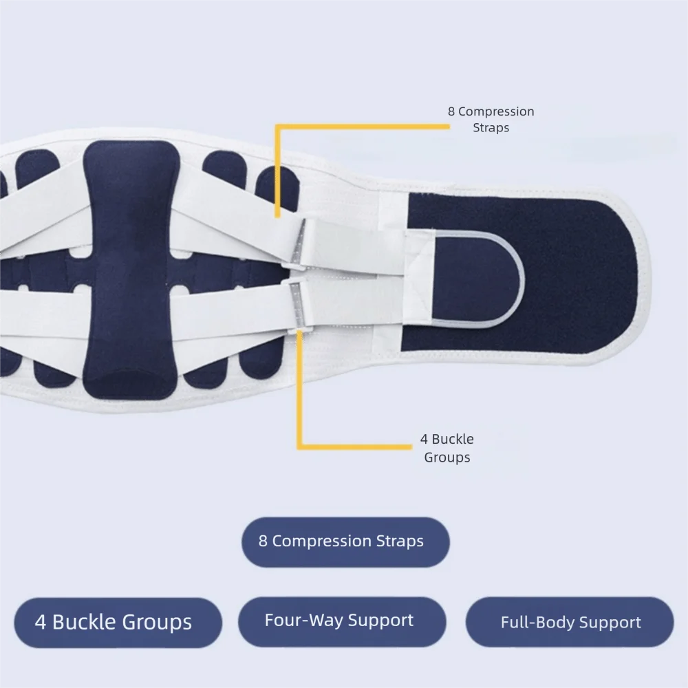 

4-Spring Support Waist Support Belt Adjustable Breathable Knitted Compression Belt Elastic Posture Corrector