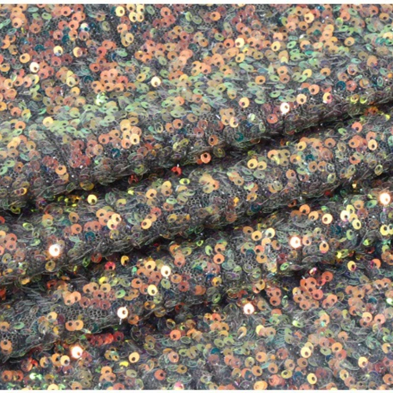 قماش ترتر ليزر قزحي الألوان مشفر مادة غير شفافة لتزيين حفلات الزفاف وخلفية الملابس والحجاب
