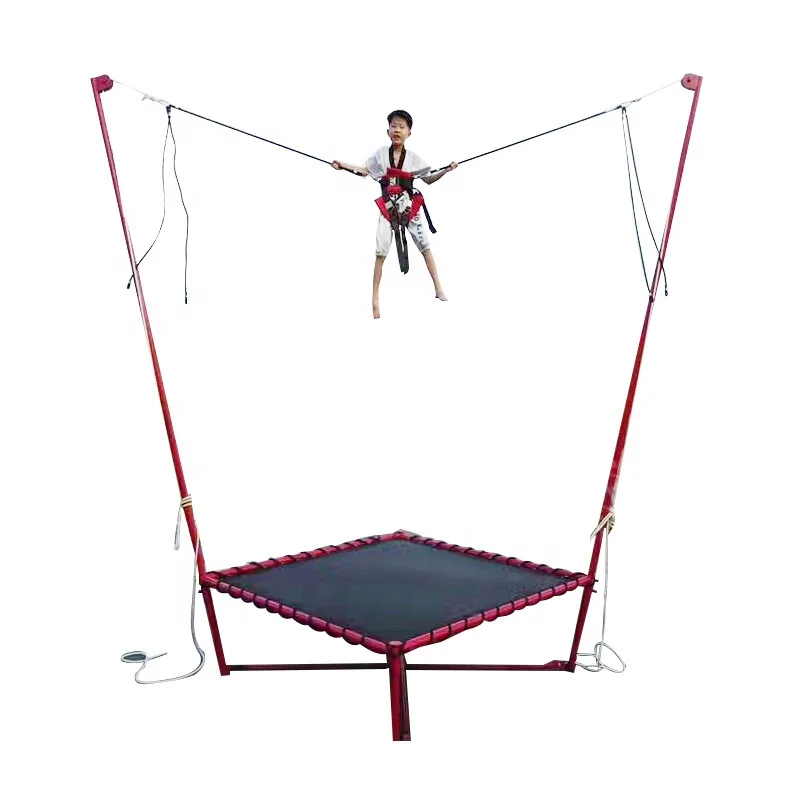 2024 Hot Selling Outdoor Playground Fun Steel Frame Bungee Jumping Children with Spring Bounce Play Equipment Trampoline