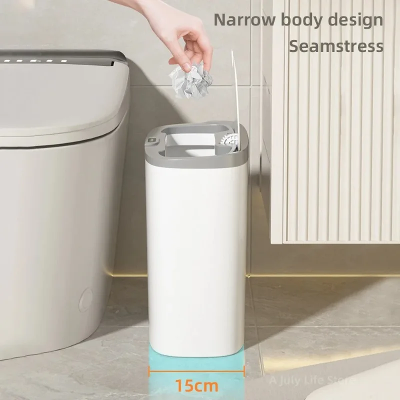 Smart Sensor Trash Can Wall Mounted Wastebasket Waterproof Narrow Seam Garbage Can Waste Paper Bucket Automatic Dustbin New 14L