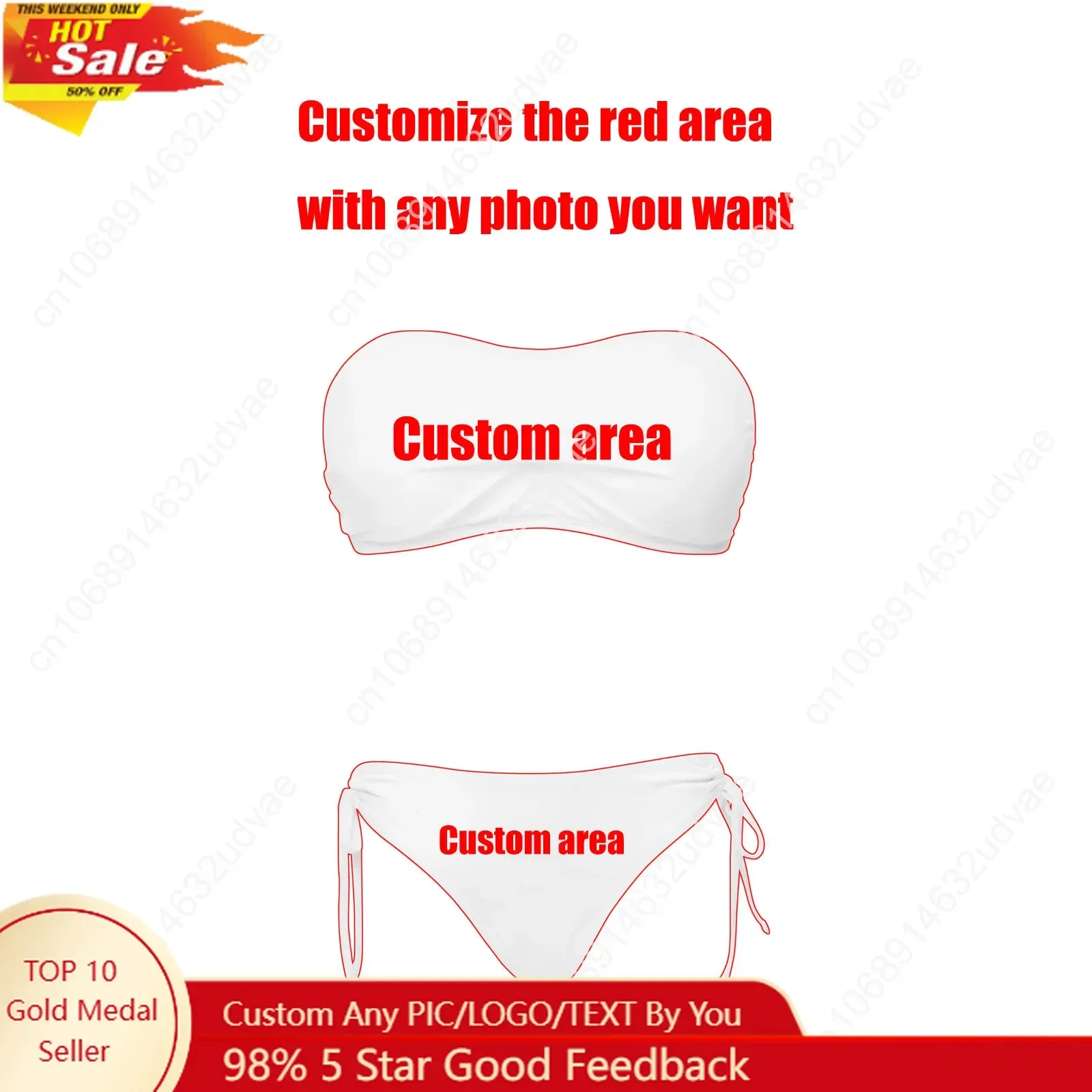 Custom Swimsuit Womens Drawstring Two Piece Set Bathing Suits Personalized Swimwear Pool Party Beach Bikini Customize Beachwear