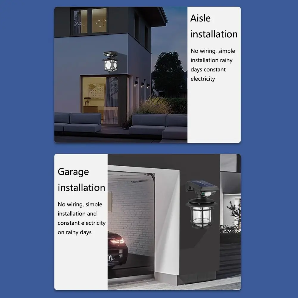 

IP65 Waterproof Motion Induction Wall Lamp Remote Control 3 Lighting Modes LED Solar Light Super Bright Separate Panel