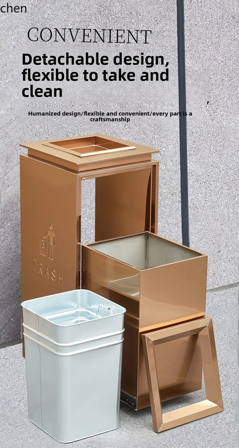 Stainless Steel Trash Can Indoor Ashtray Elevator Entrance Classification Waste Bin