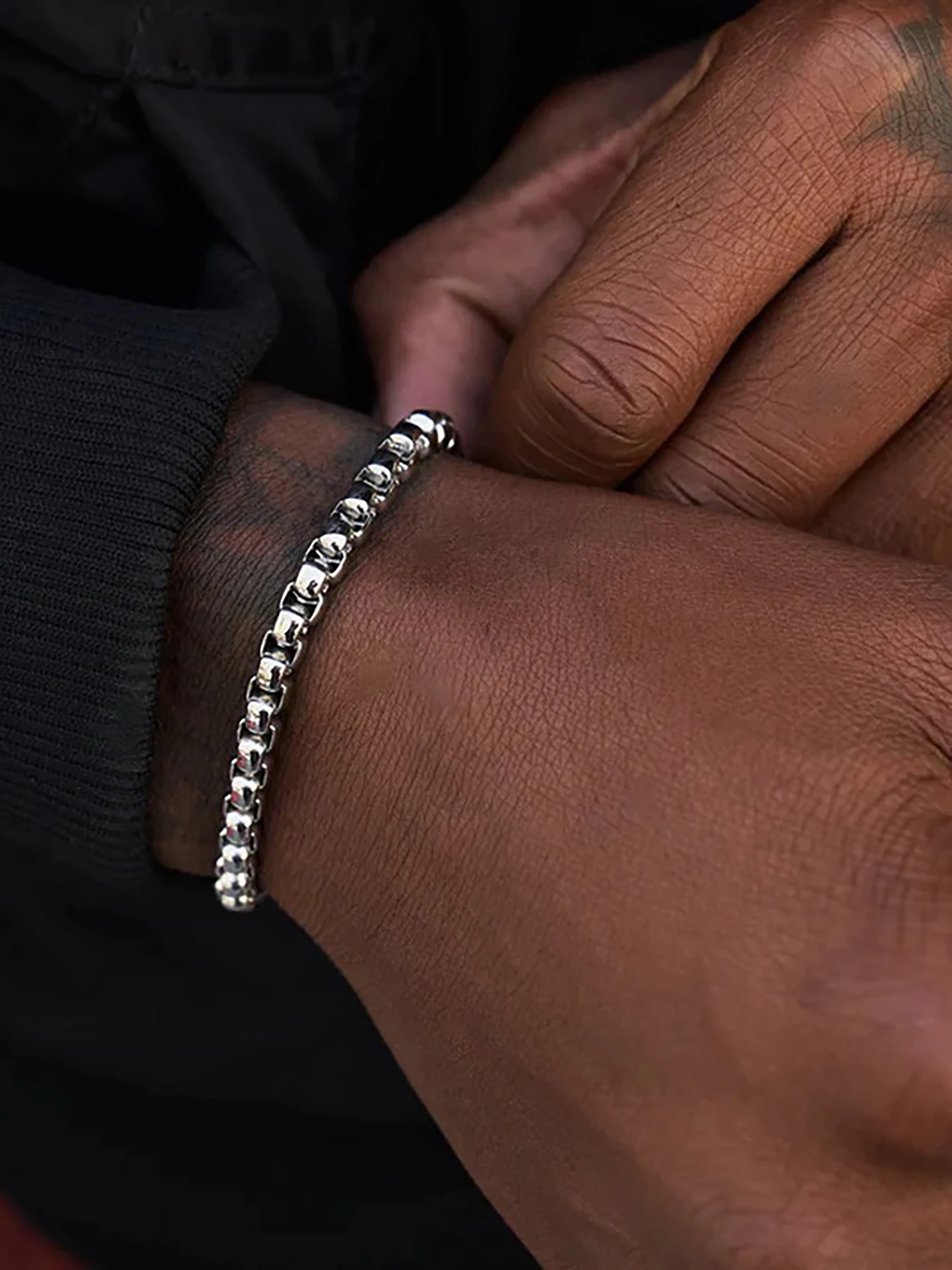 Retro Jewelry Solid Stainless Steel Bracelets 4mm Breadth POP Chain 20cm for Men Women Gifts Punk Style NO Fade Can Shower