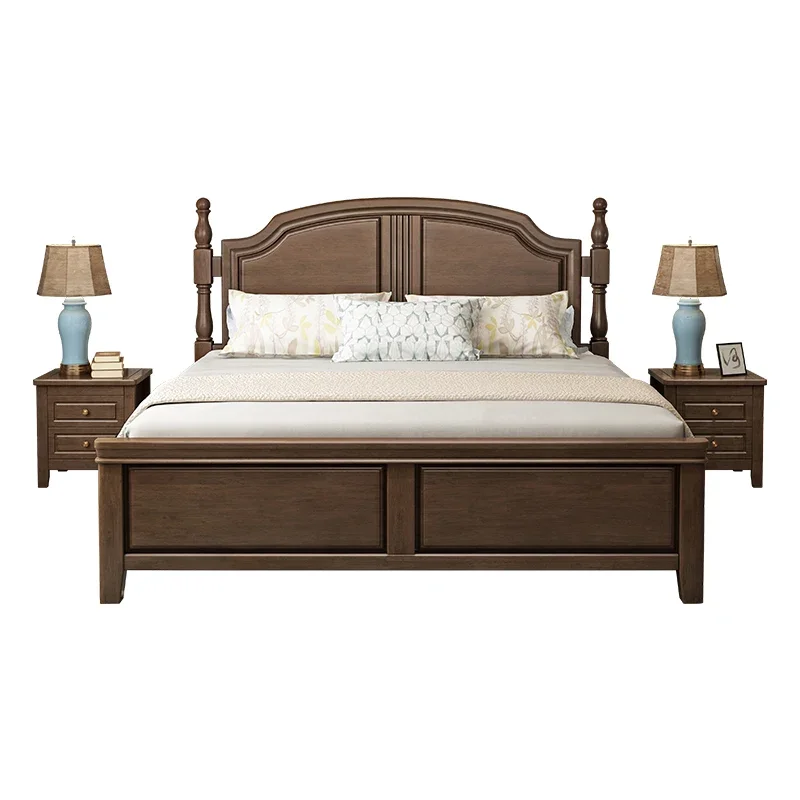 American solid wood bed retro 1.8 meters double bed