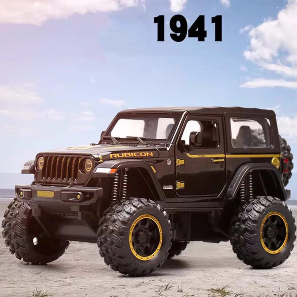 

1:32 Wrangler Rubicon Models Toys Cars Alloy Miniature Police Car Vehicle Model Light Sound Off-road Car for Child Birthday Gift