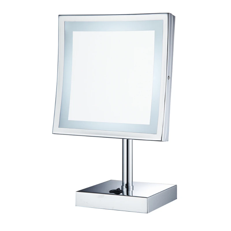 Hotel Bedroom Table Bathroom Square Makeup Vanity LED Mirror