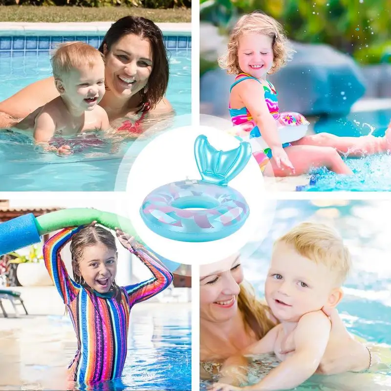 Baby Pool Float Kids Tube Ring Mermaid Inflatable Trainer Accessories For Babies And Toddler For Beach And Puddle
