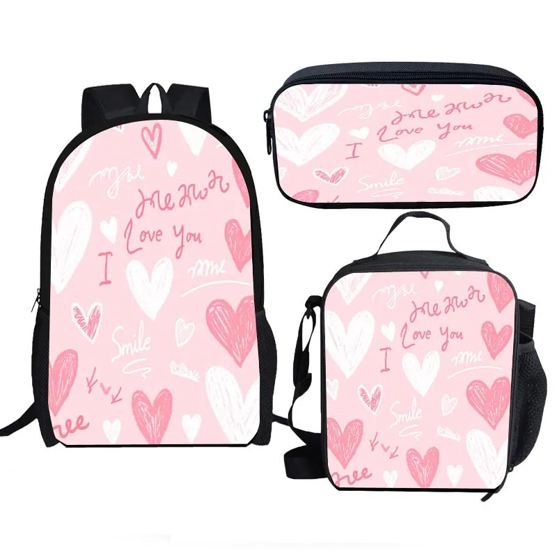 

Harajuku Novelty Youthful Love Flame 3D Print 3pcs/Set Student Travel bags Laptop Daypack Backpack Lunch Bag Pencil Case