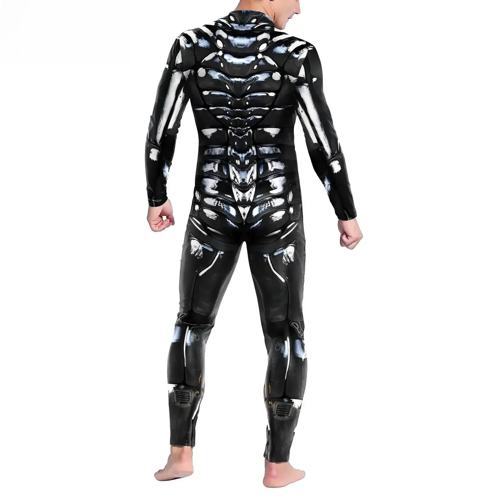Halloween Robot Cosplay Costume Men Punk Bodysuit Purim Carnival Halloween Zentai Suit 3D Printed Jumpsuits Rave Party Clothes
