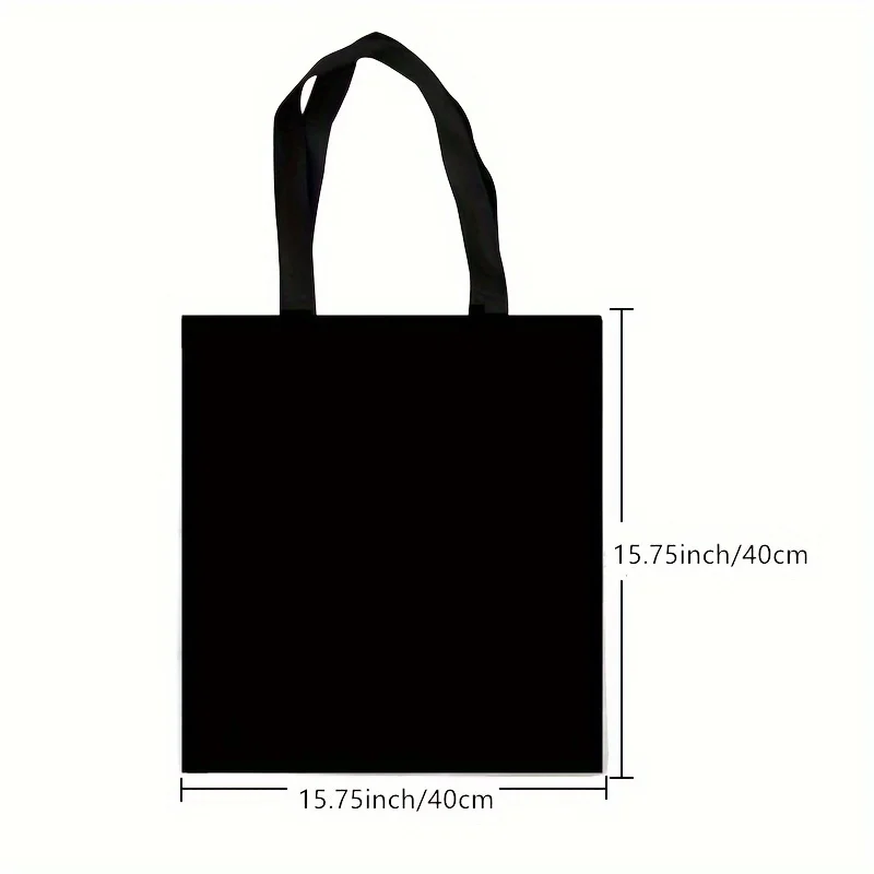 Borsa tote con gatto nero nobile di arte retrò, borsa a tracolla alla moda, borsa per la spesa leggera quotidiana in tessuto di lino 40X40 cm