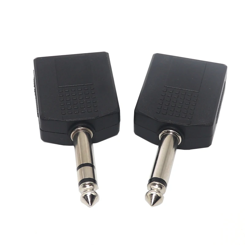 【3PCS-1PCS】Audio stereo 3pole 3.5mm 6.5 6.35mm Male Plug To 2 Dual Rca Female Jack 1/4 inch Y Splitter Connector Converter AV