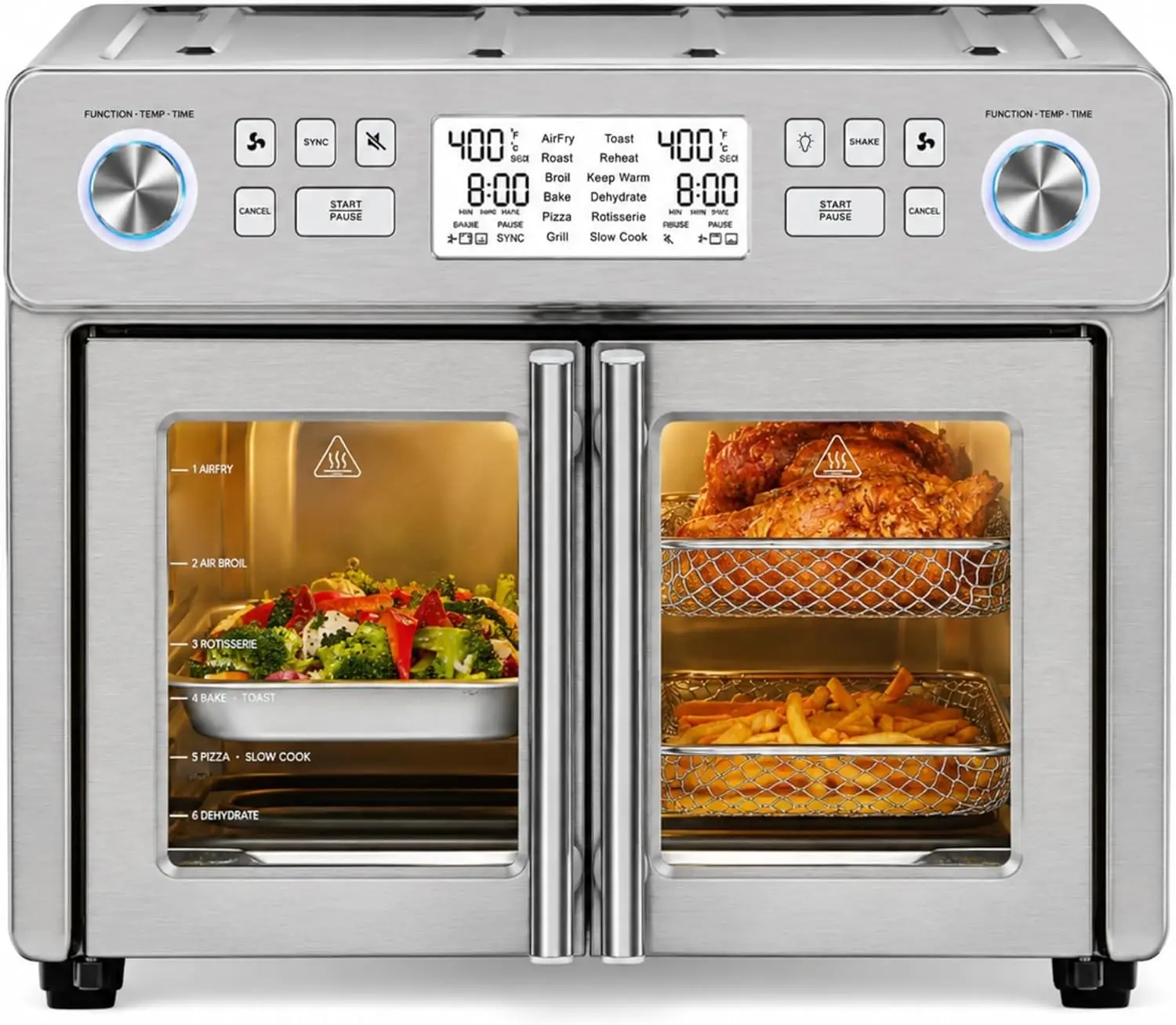 

Lagasse Dual Zone 360 Air Fryer Oven Combo with French Door, 25 QT Extra Large, Cook Two Foods in Different Ways, Up to 60%