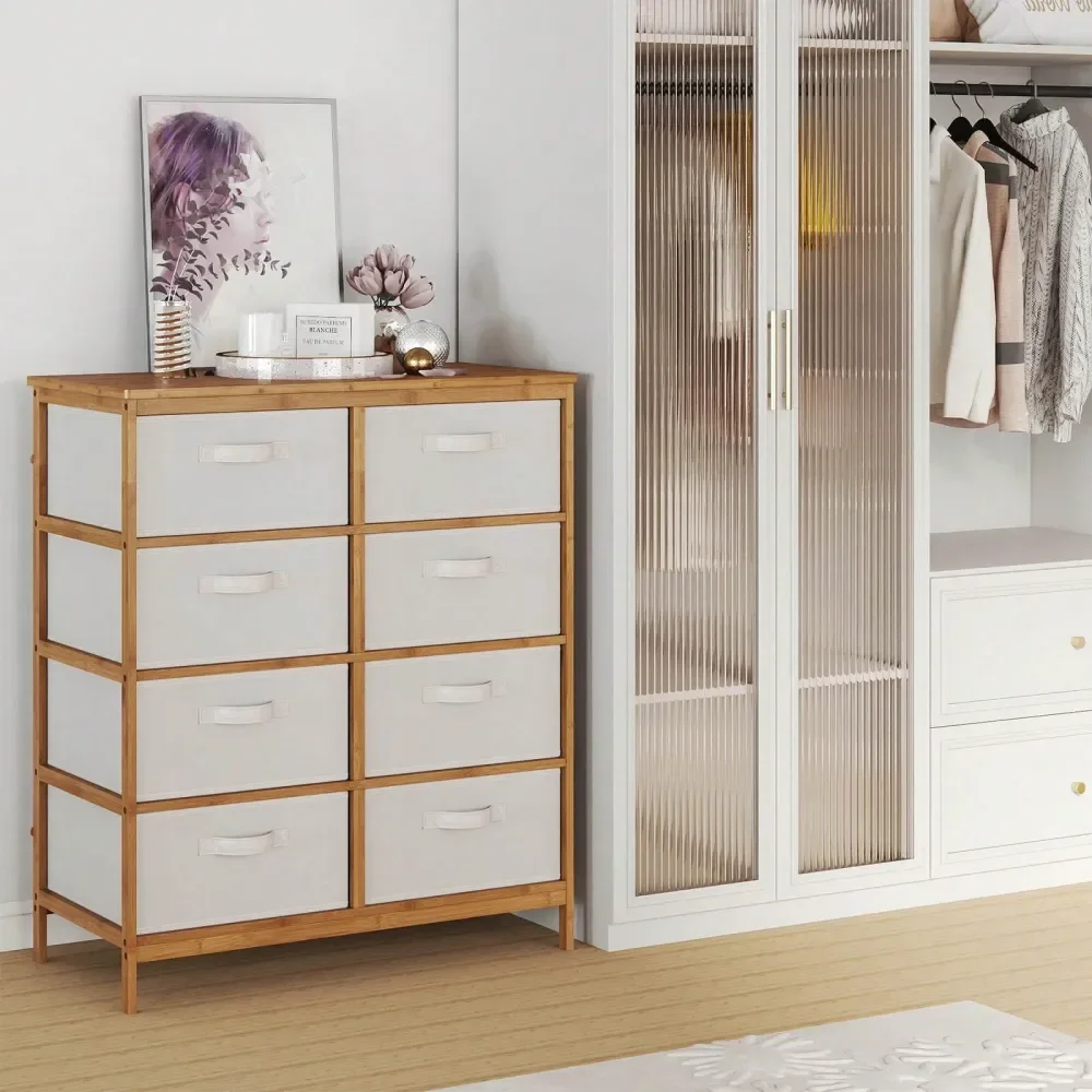 

Drawers Dresser With Removable Fabric Bins, Chest Of Drawers For Closet Hallway