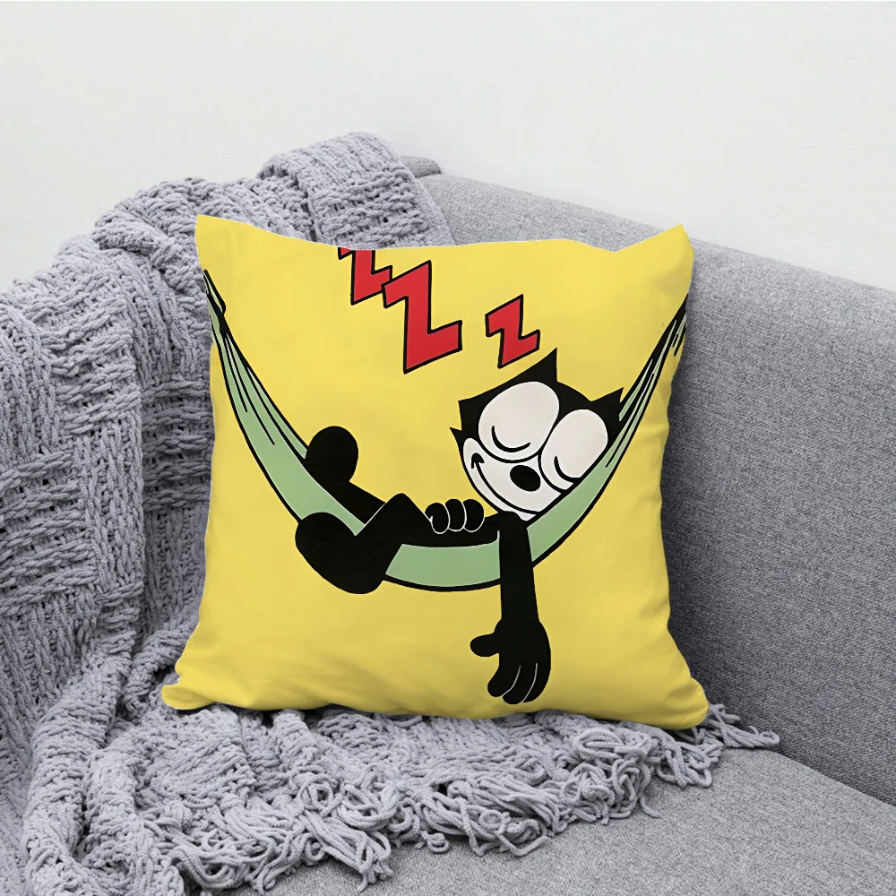 Cartoon F-Felix the C-Cats Pillow Case Soft Cushion Cases for Farmhouse Sofa Decor Home Decorations and Protector Pillow Case