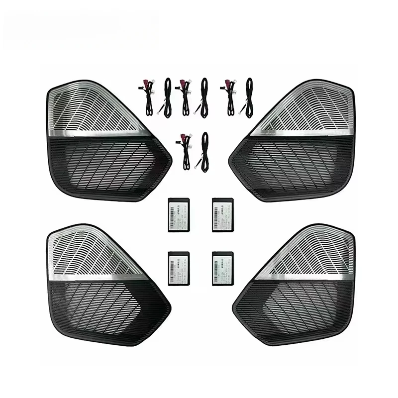 30 Colours LED Metal Speaker Cover for Audi Q7 Q8 2020-2023 Car Door Horn Trim Panel Decorative Lamp Interior Ambient Lights Kit