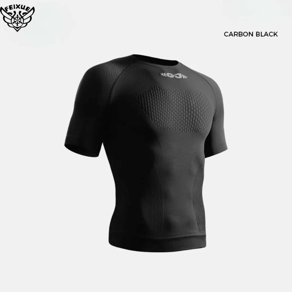 2025 Cycling Shapewear Sports T Shirt for Men Breathable Quick Drying Compression Seamless Short Sleeve Fitness Wear view 2