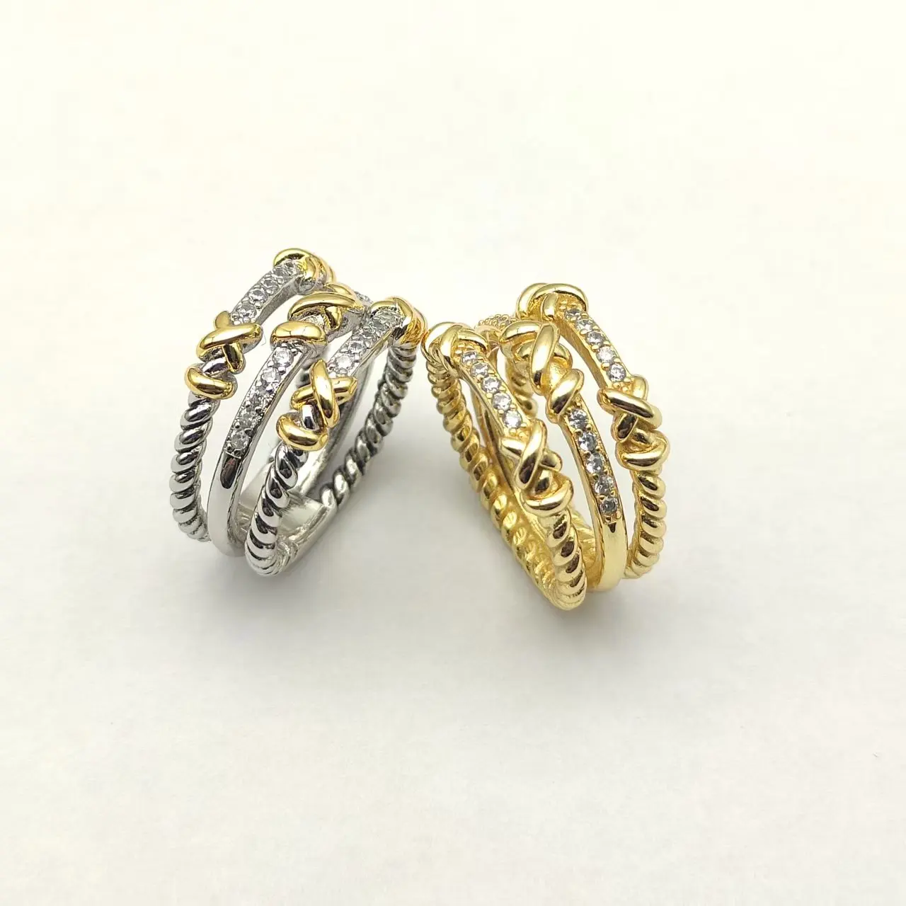 

S925 Sterling Silver New Three-Row Diamond Ring Neutral Classic Fashion Simple Personality Retro Trend Luxury Jewelry Party Gift