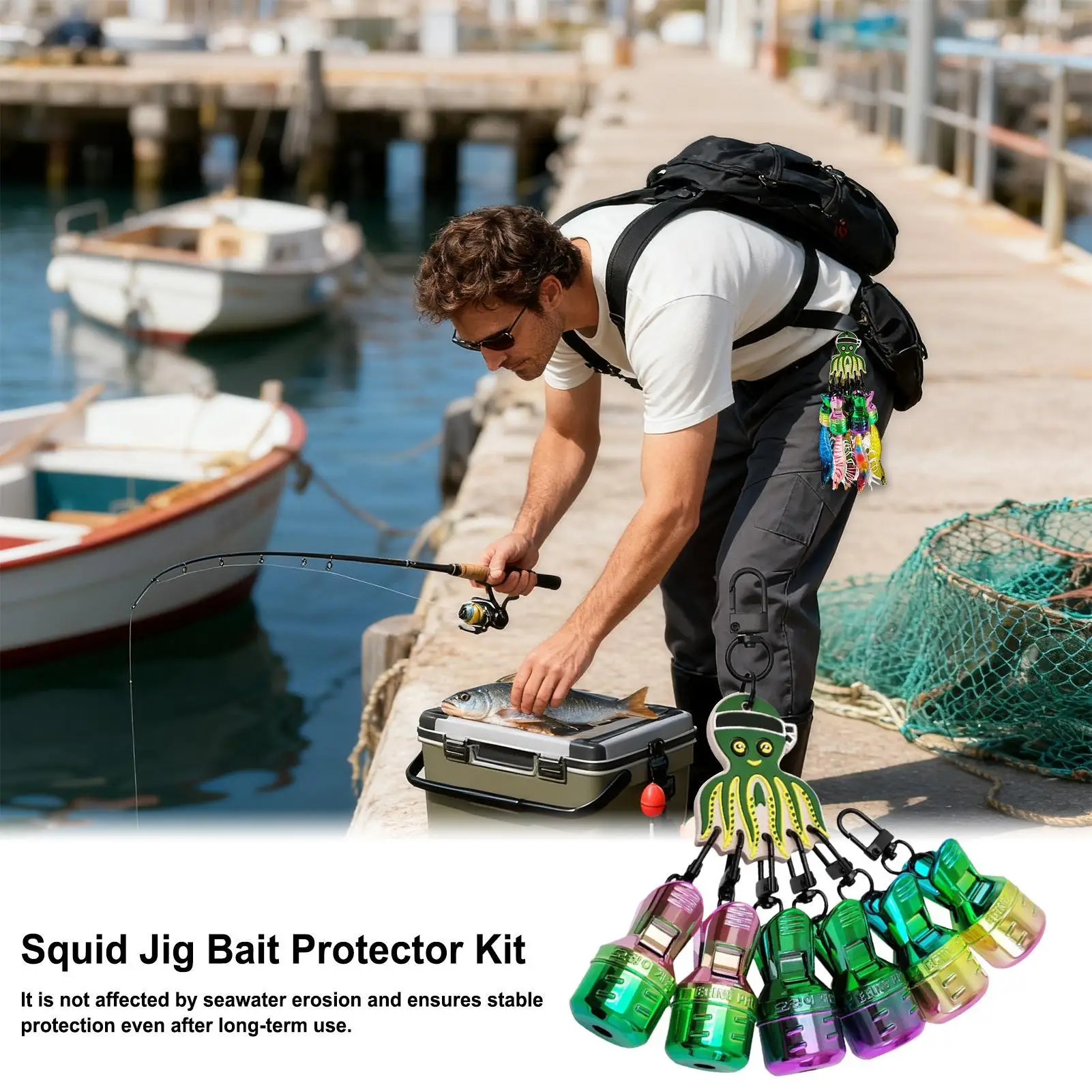 

Чехол для рыболовного крючка, 6 шт., рукав для приманки, защита для крючка для кальмара, защита для мужчин, рыбалка на открытом воздухе, лодка, берег, рыбалка, сома, окунь, форель