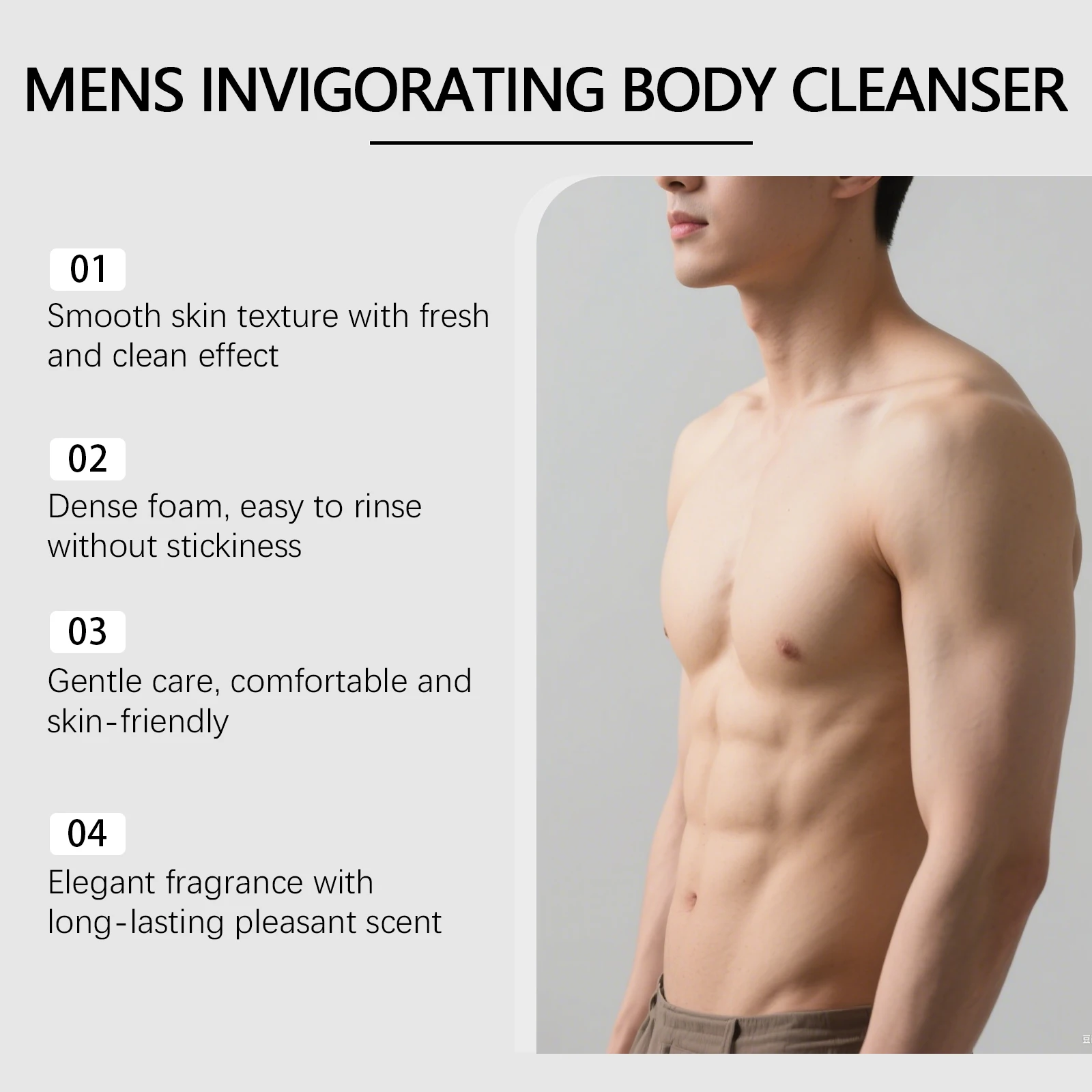Pleasant Scent Shower Gel Travel Size Men Invigorating Body Cleanser Mild Refreshing Daily Skin Care Body Smooth Feeling Skin
