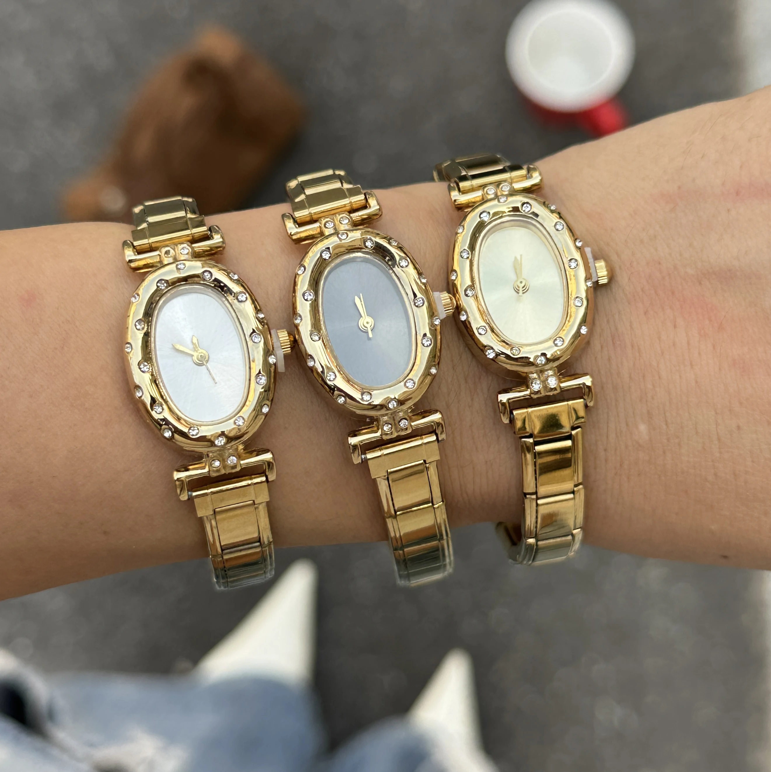 Y2K高品質ステンレス製オーバル型レトロ腕時計ブレスレットバ - Jewelry Type Watches のレビューと価格
