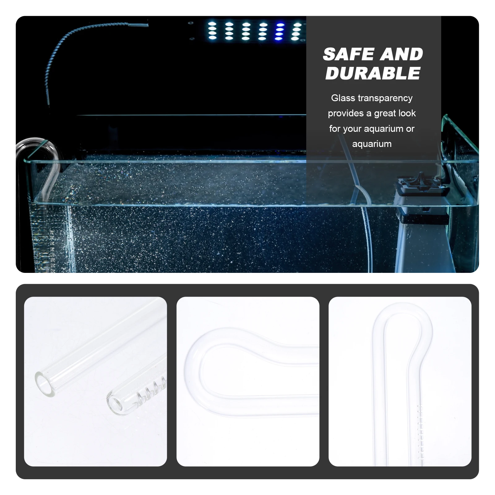 

1Pcs Fish Tank Glass Water Inlet Pipe Aquarium Curve Tube Aquatic Supplies Fish Tank Water Aquarium Hose