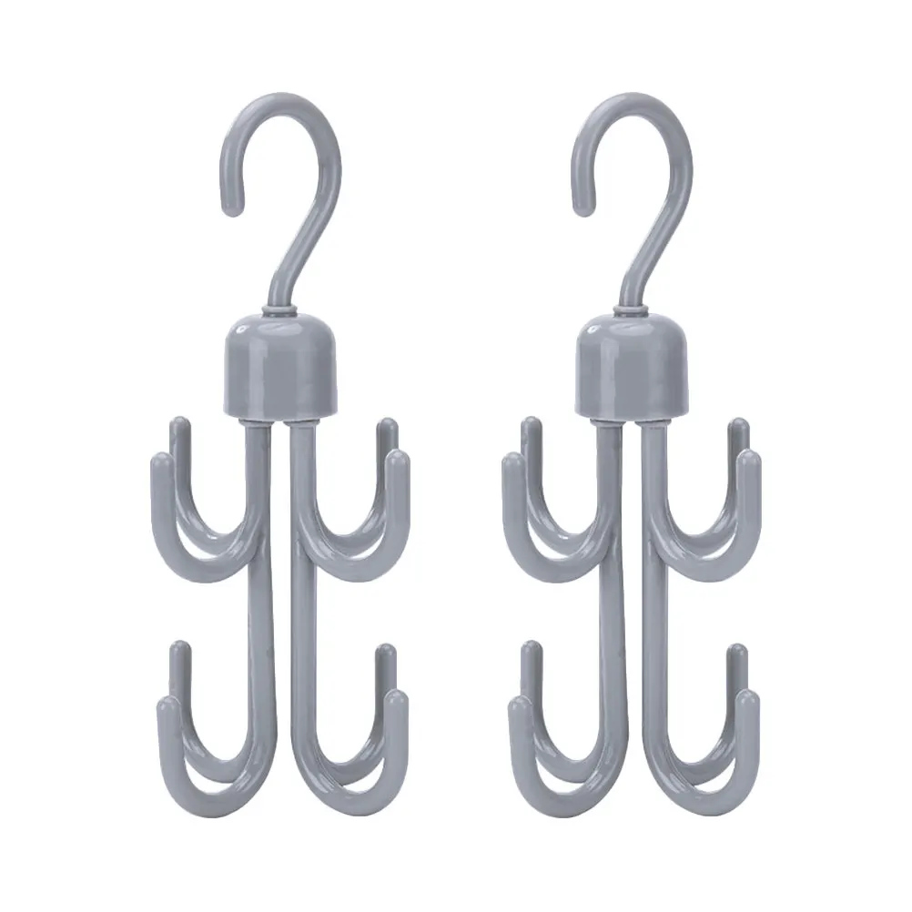 2 Ganchos Giratorios para Colgar, Gancho de Armario con Rotación de 360 Grados, Gris, Multifuncional, para Sombreros, Bufandas, Corbatas, Cinturones, Bolsos, Hogar
