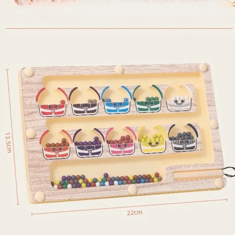Laberinto de clasificación de colores 2 en 1, tablero de dibujo, juego de números magnéticos, laberinto de aprendizaje, juguete rodante, conteo educativo temprano