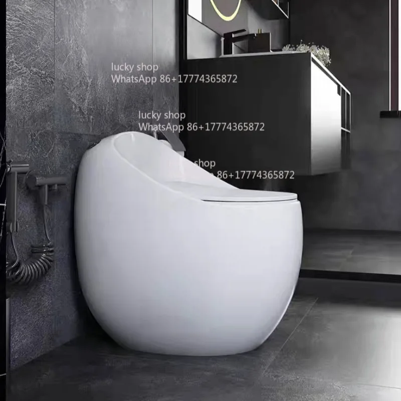 

Household Egg-shaped Creative Toilet Gray Siphon Pumping Antifreeze Crack Deodorant Color Ceramic Toilet Large