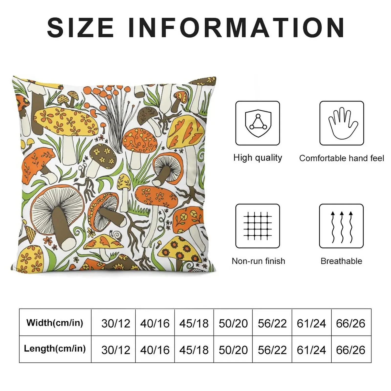 Mushrooms Drawing, Memories of the 1970s Throw Pillow home decor items covers for pillows pillow